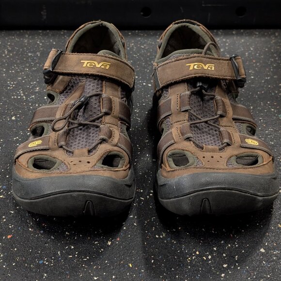 Teva Omnium Performance Sandals 6153 Mens 10.5 - Brown Leather Hiking Fishing main image 6